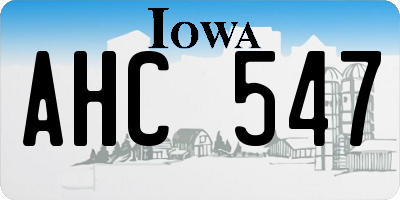 IA license plate AHC547