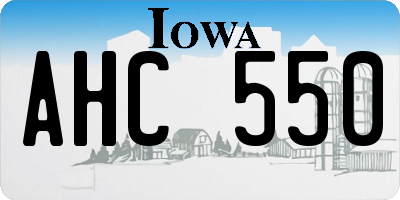 IA license plate AHC550