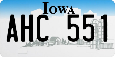 IA license plate AHC551