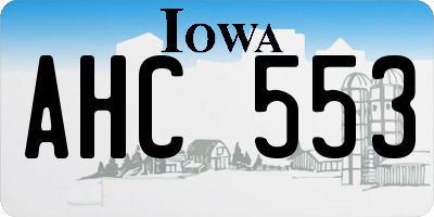 IA license plate AHC553