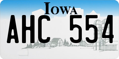 IA license plate AHC554