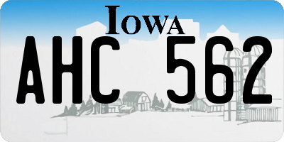 IA license plate AHC562