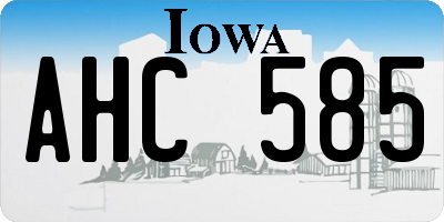 IA license plate AHC585