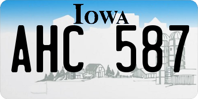 IA license plate AHC587