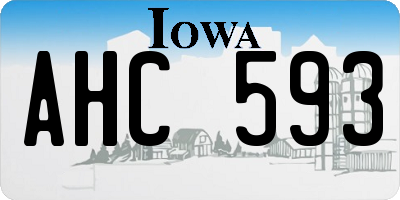 IA license plate AHC593