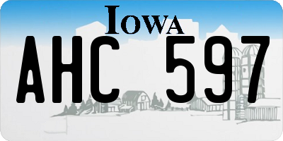 IA license plate AHC597