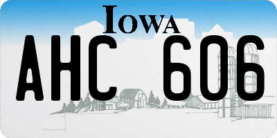 IA license plate AHC606