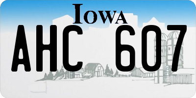 IA license plate AHC607