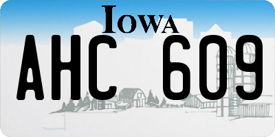 IA license plate AHC609