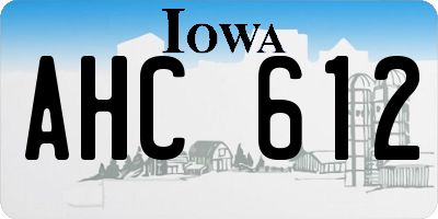IA license plate AHC612