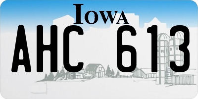 IA license plate AHC613