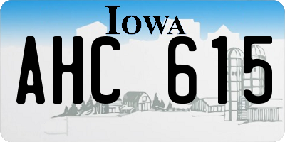 IA license plate AHC615