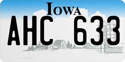 IA license plate AHC633
