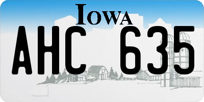 IA license plate AHC635