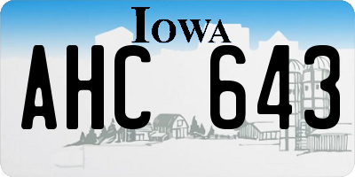 IA license plate AHC643