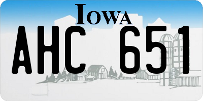 IA license plate AHC651
