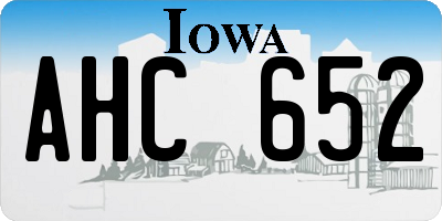IA license plate AHC652