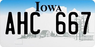 IA license plate AHC667