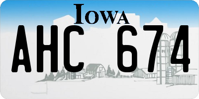 IA license plate AHC674