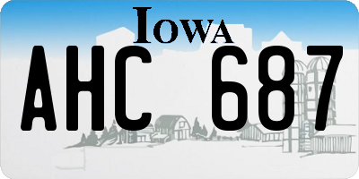 IA license plate AHC687