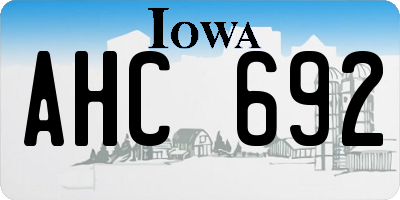 IA license plate AHC692