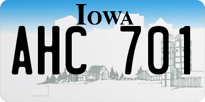 IA license plate AHC701