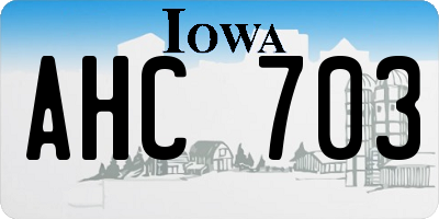 IA license plate AHC703