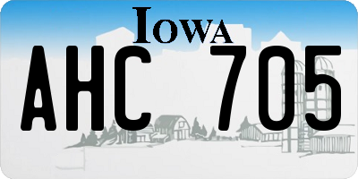 IA license plate AHC705