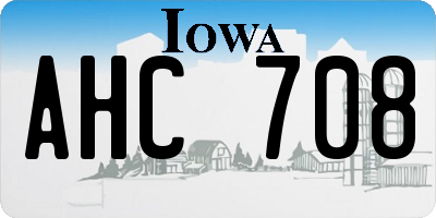IA license plate AHC708