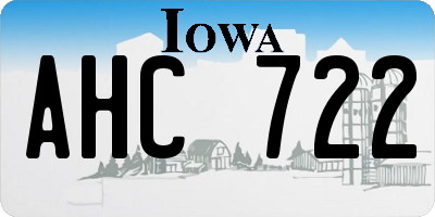 IA license plate AHC722