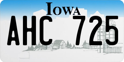 IA license plate AHC725
