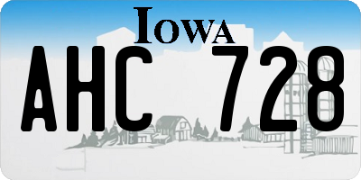 IA license plate AHC728