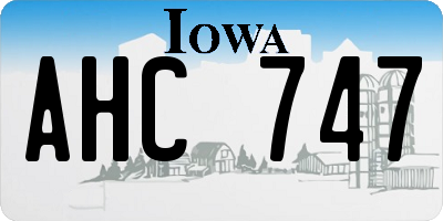 IA license plate AHC747