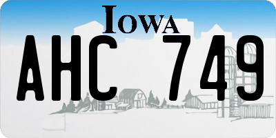 IA license plate AHC749