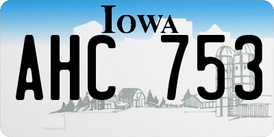 IA license plate AHC753