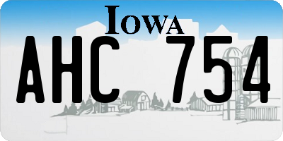 IA license plate AHC754