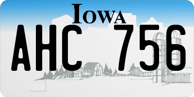 IA license plate AHC756