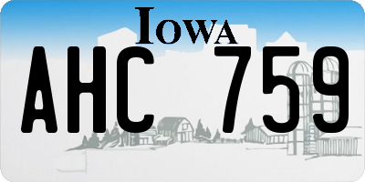 IA license plate AHC759