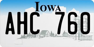 IA license plate AHC760