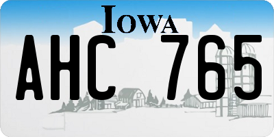 IA license plate AHC765