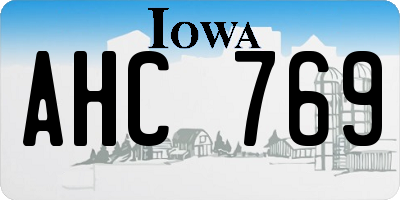 IA license plate AHC769