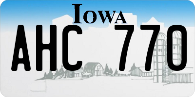IA license plate AHC770