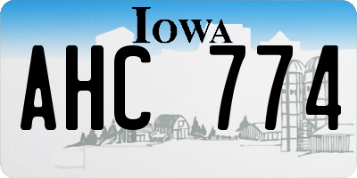 IA license plate AHC774