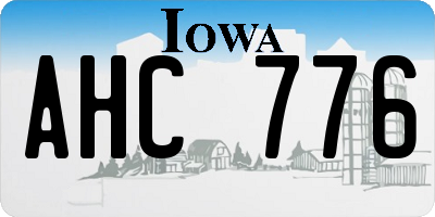 IA license plate AHC776
