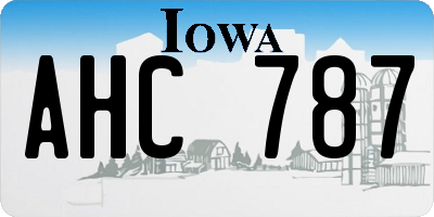 IA license plate AHC787