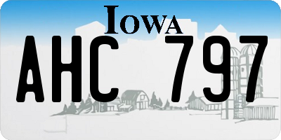 IA license plate AHC797