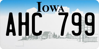 IA license plate AHC799