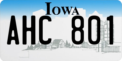 IA license plate AHC801