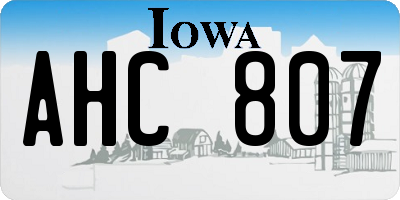 IA license plate AHC807