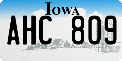 IA license plate AHC809